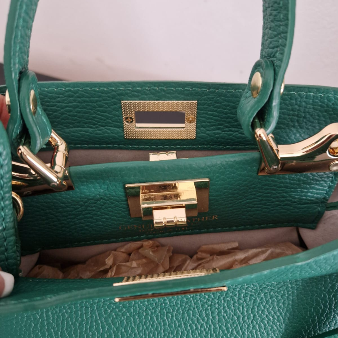 Sac à main et bandoulière "Jessica" - 100% Cuir Véritable - Fabriqué en Italie