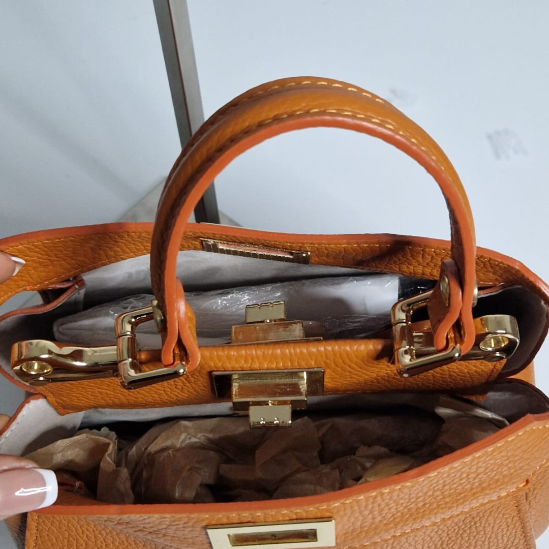 Sac à main et bandoulière "Jessica" - 100% Cuir Véritable - Fabriqué en Italie