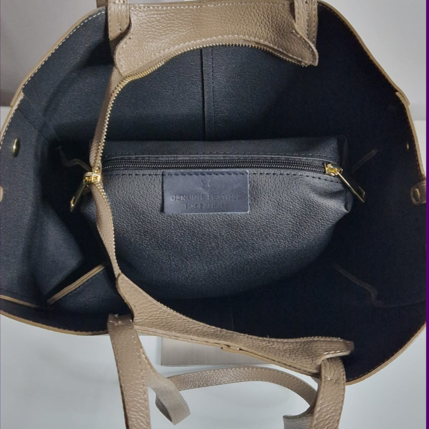Sac à main et bandoulière "Laila" - Cuir Véritable - Fabriqué en Italie