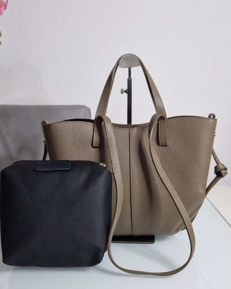 Sac à main et bandoulière "Laila" - Cuir Véritable - Fabriqué en Italie