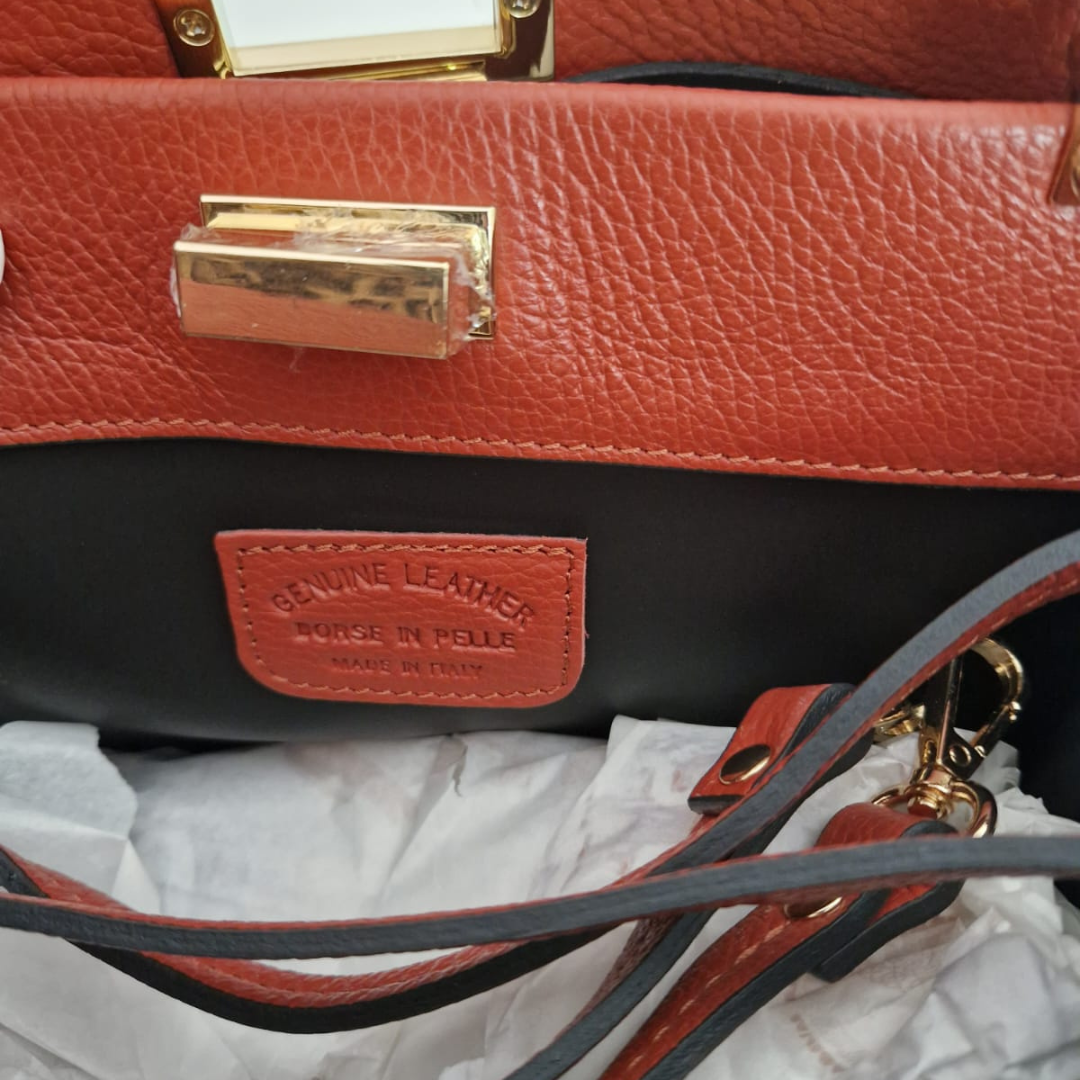 Sac à main "Selena" - 100% Cuir Véritable - Fabriqué en Italie