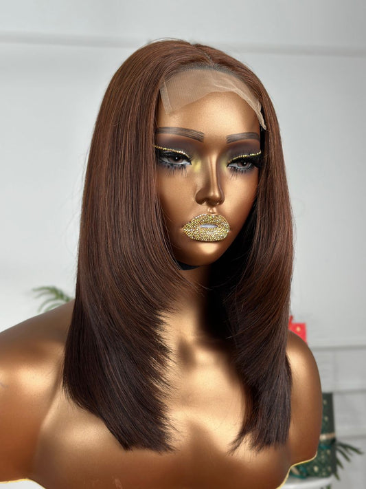 "Millie" Wig - SDD Raw Hair Natural Human Hair -16" Lace 4*4 Light Brown