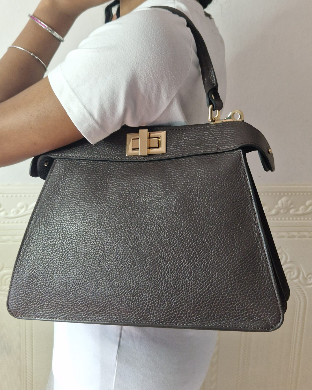Sac à main "Selena" - 100% Cuir Véritable - Fabriqué en Italie