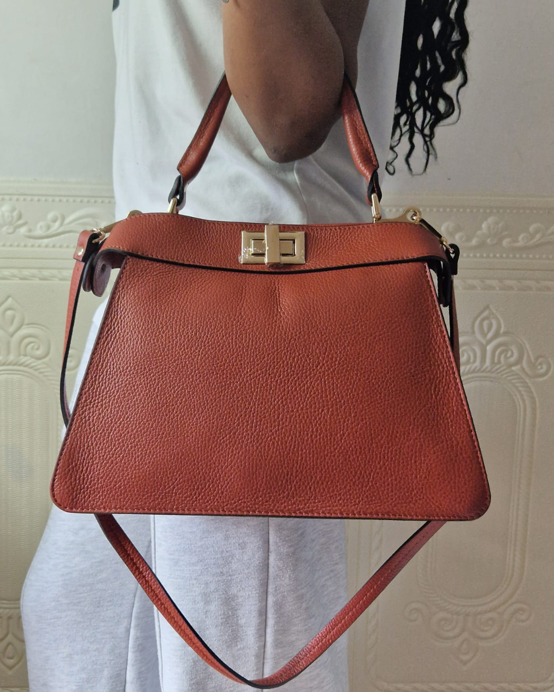 Sac à main "Selena" - 100% Cuir Véritable - Fabriqué en Italie