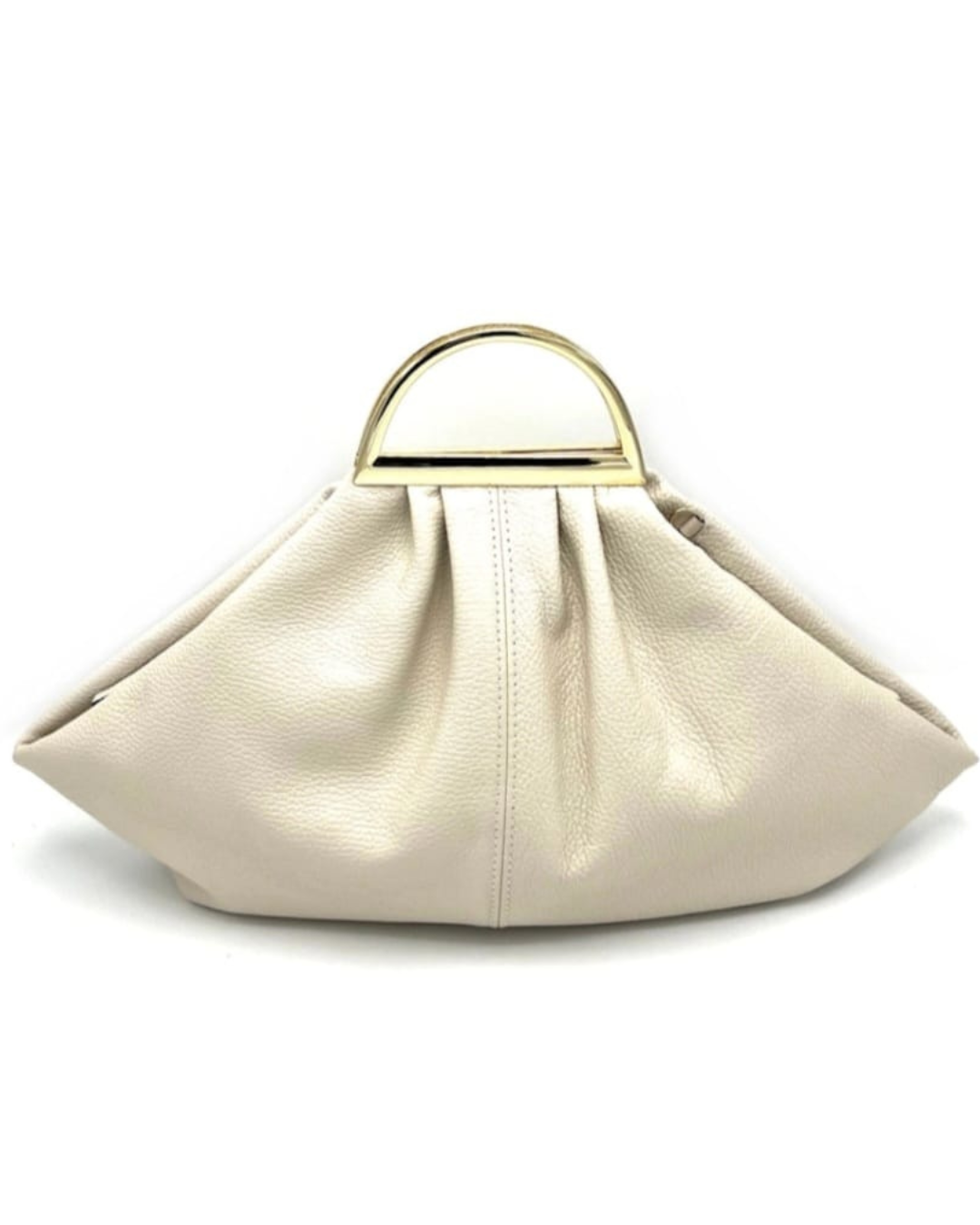 Sac « Fiona » en cuir véritable - Poignée en métal - Fabriqué en Italie