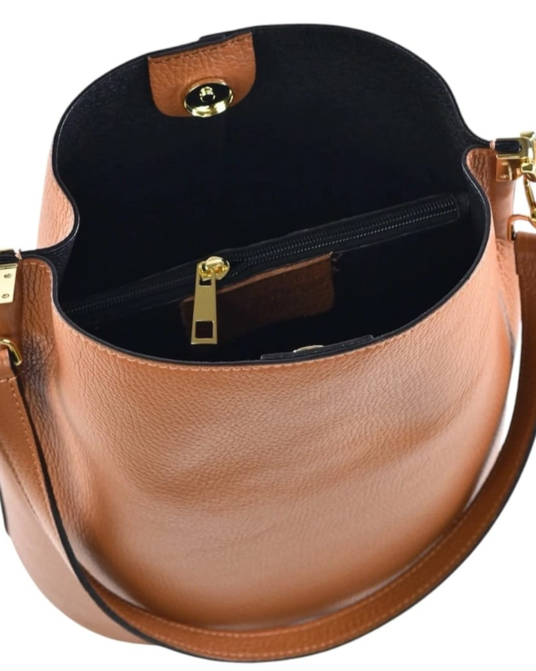 "Kelly" Handbag - Bucket Bag in Real Leather - Made in Italy