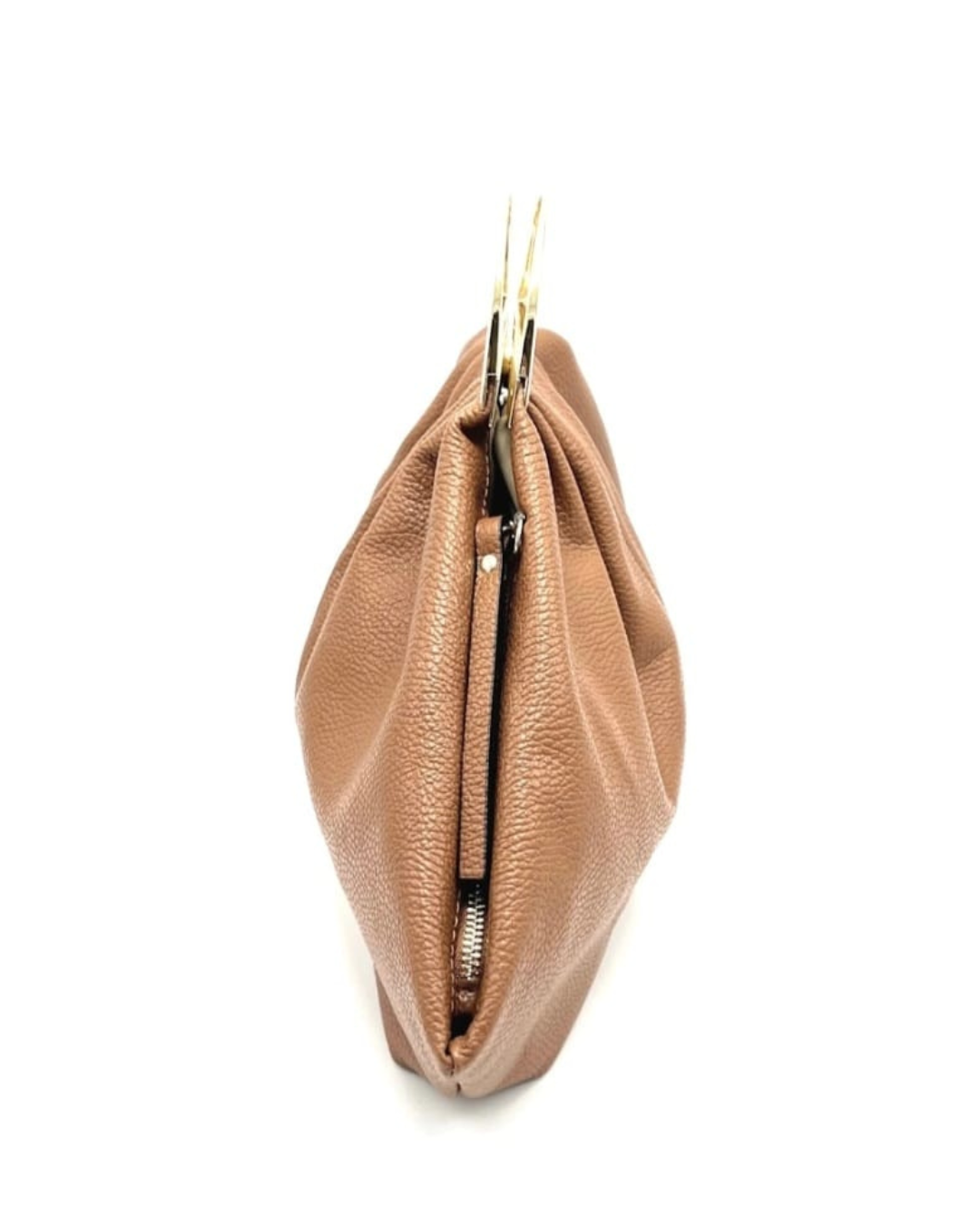 Sac « Fiona » en cuir véritable - Poignée en métal - Fabriqué en Italie