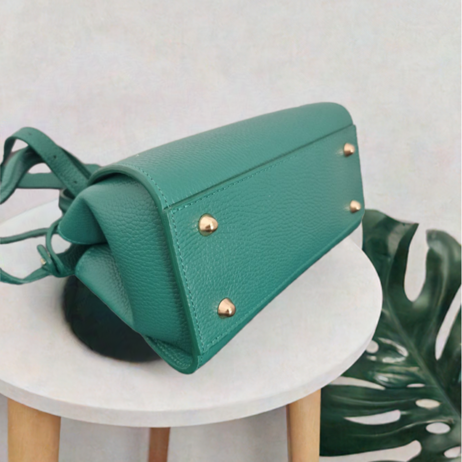 Sac à main et bandoulière "Jessica" - 100% Cuir Véritable - Fabriqué en Italie