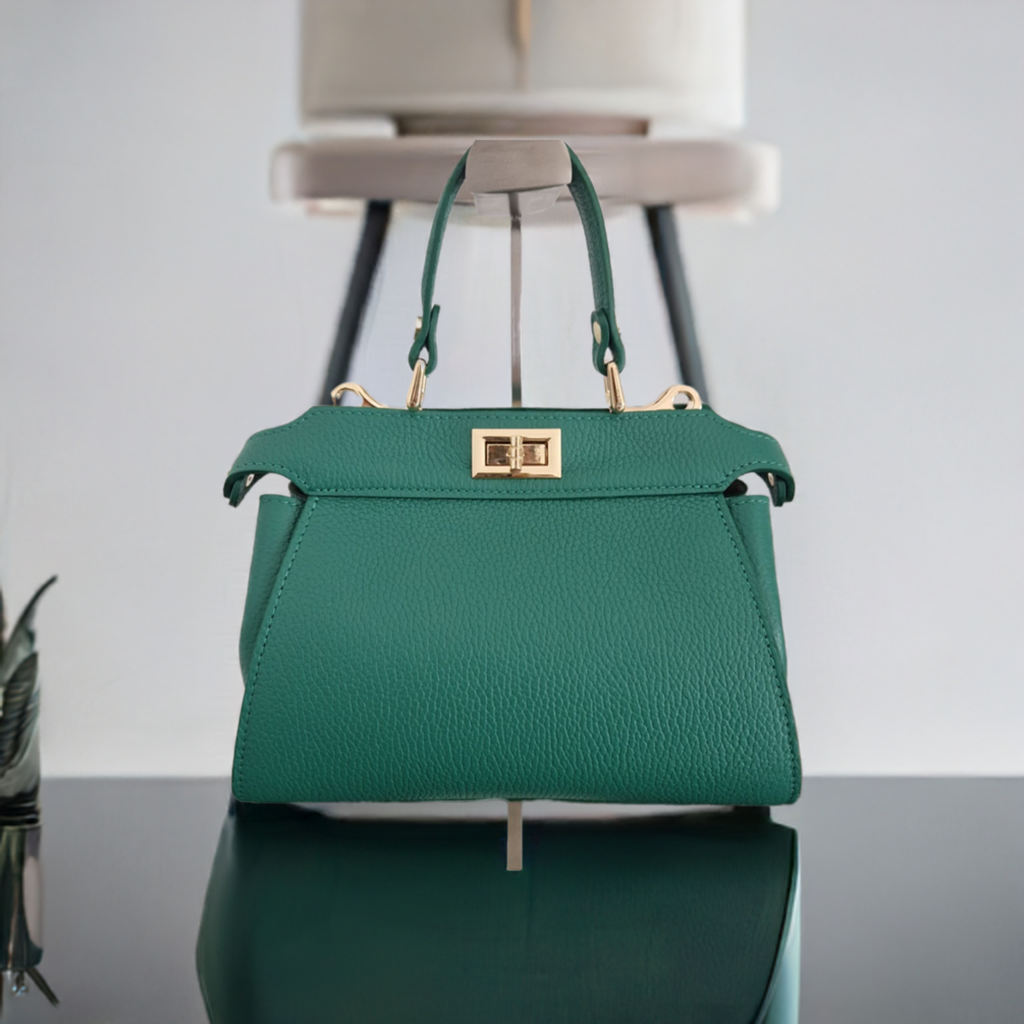 Sac à main et bandoulière "Jessica" - 100% Cuir Véritable - Fabriqué en Italie