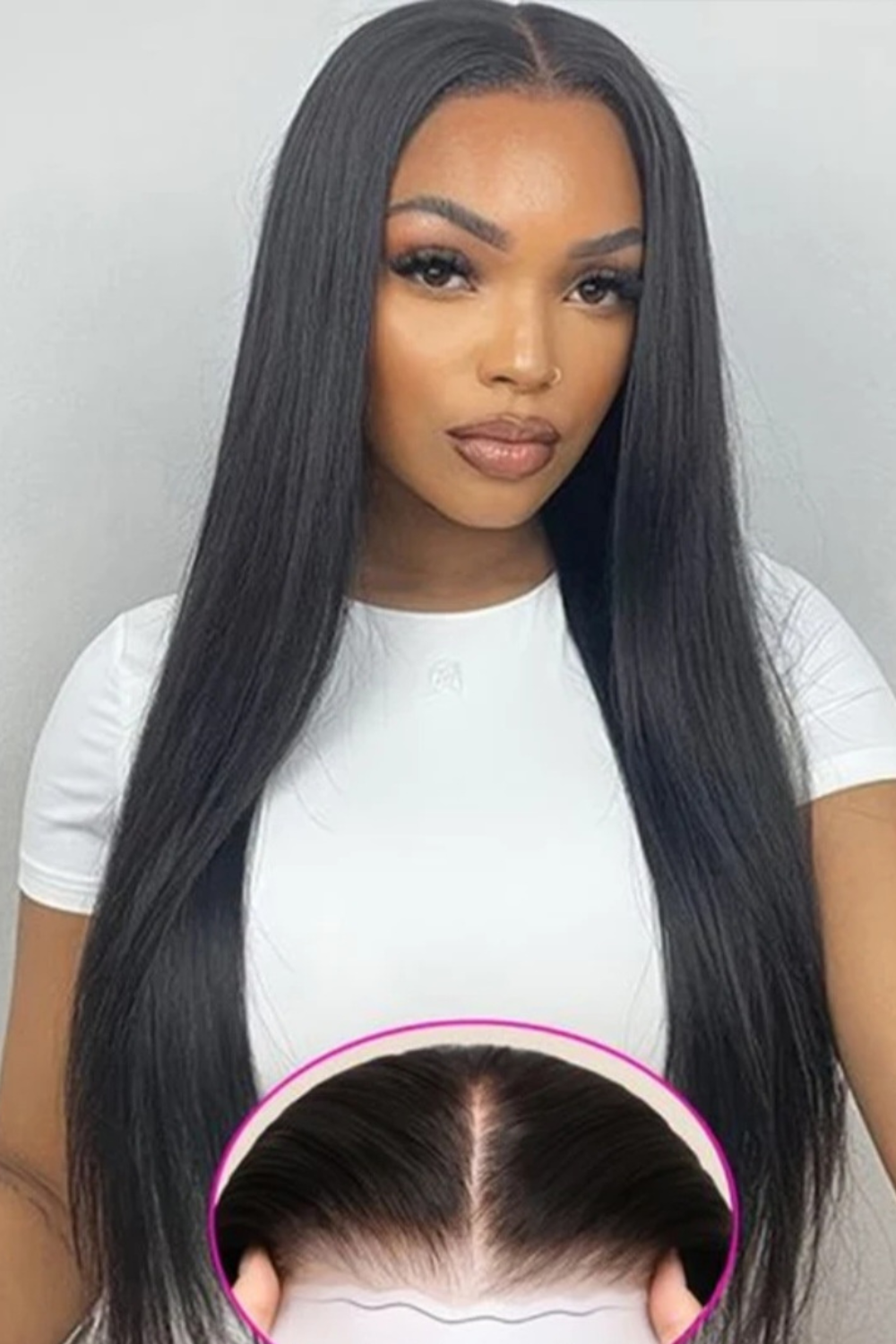 Straight Wig "BEA" 100% Real Virgin Hair - HD Lace 6*4 - Glueless 24"