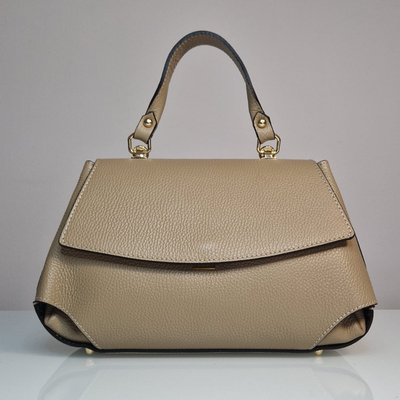 Bolso de mano SHARON en piel italiana color topo — SP Style Boutique
