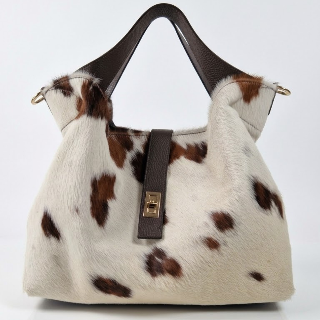 Borsa Grande NORA in Cavallino e Vera Pelle Made in Italy