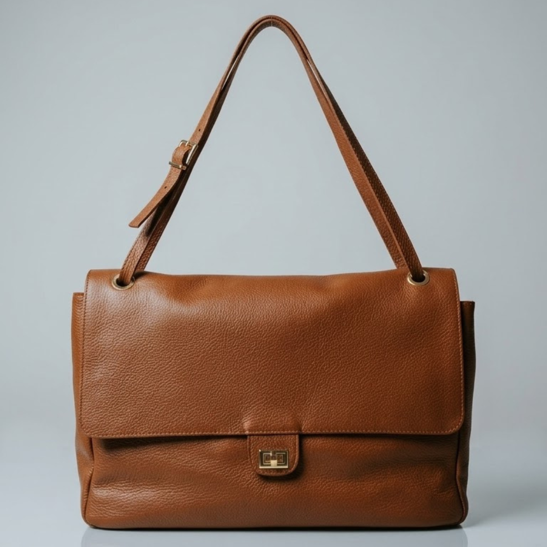 Borsa grande GRACE Vera Pelle Made in Italy - Cuoio