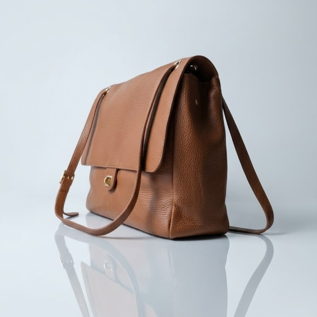 Borsa grande GRACE Vera Pelle Made in Italy - Cuoio