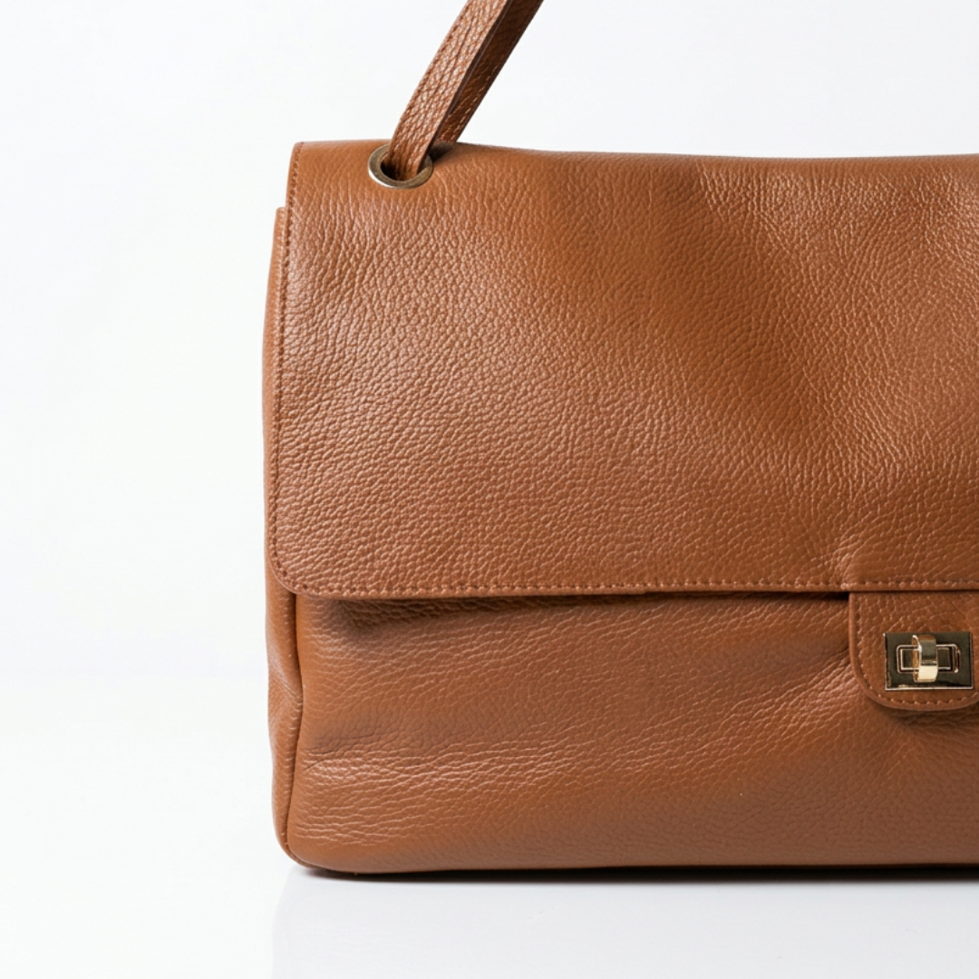 Borsa grande GRACE Vera Pelle Made in Italy - Cuoio