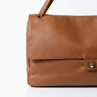 Borsa grande GRACE Vera Pelle Made in Italy - Cuoio