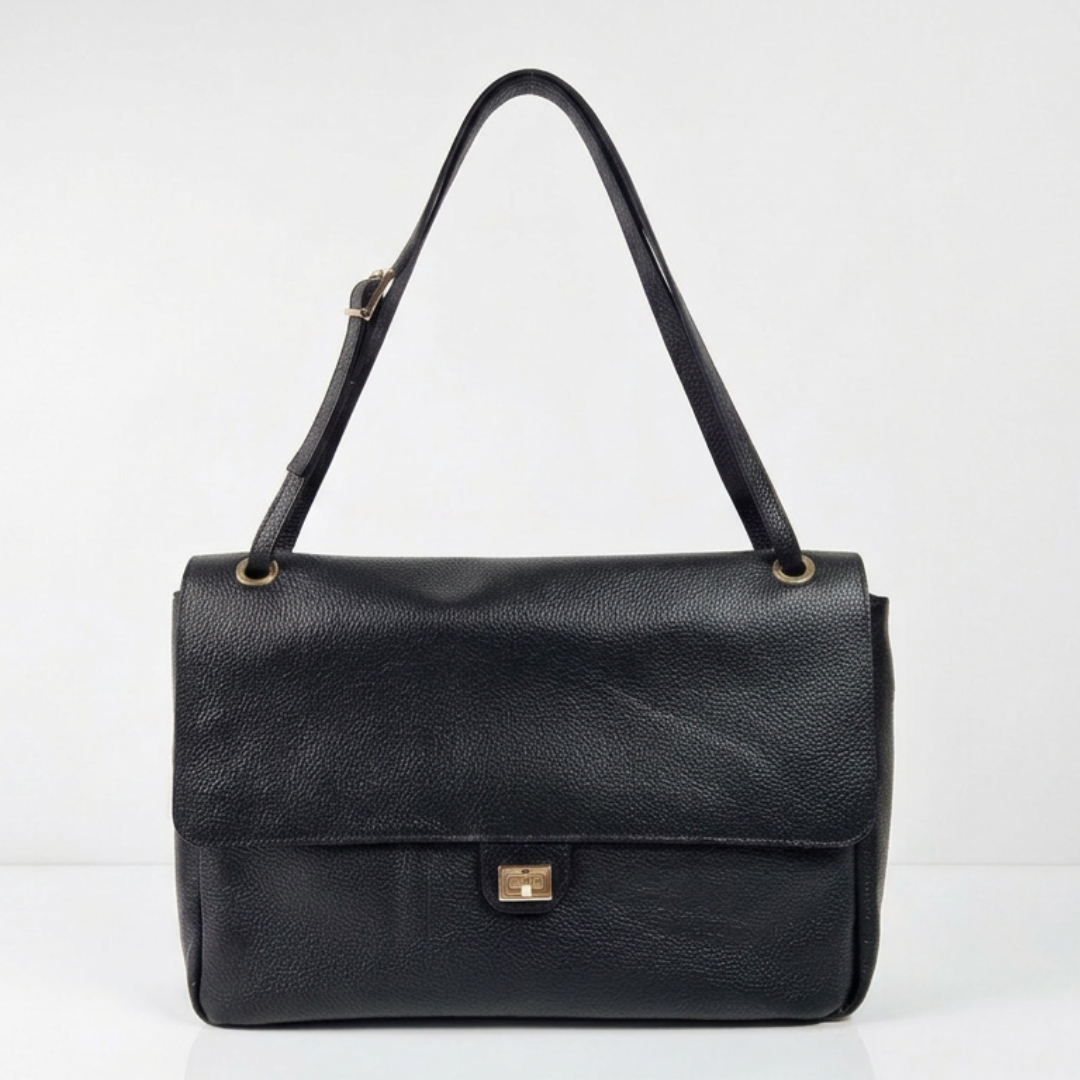 Borsa grande GRACE Vera Pelle Made in Italy - Nera