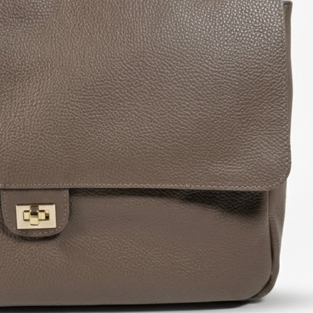 Borsa grande GRACE Vera Pelle Made in Italy - Tortora