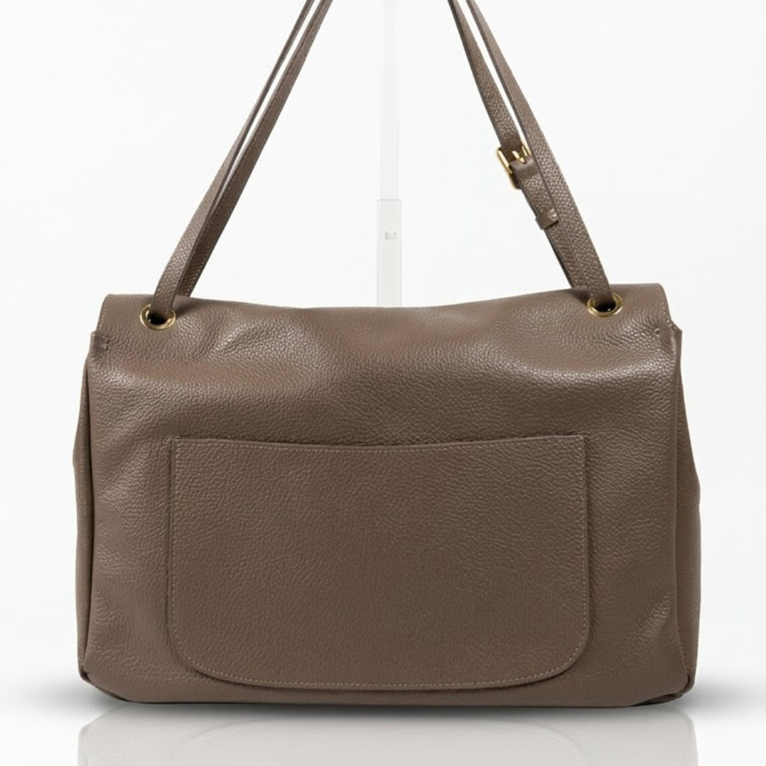 Borsa grande GRACE Vera Pelle Made in Italy - Tortora