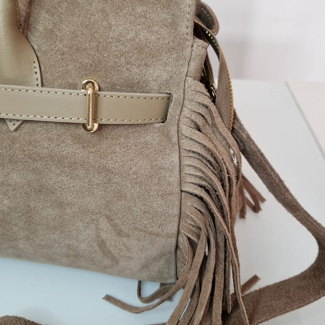 Borsa a mano "Celine" in Camoscia e Vera Pelle - Made in Italy