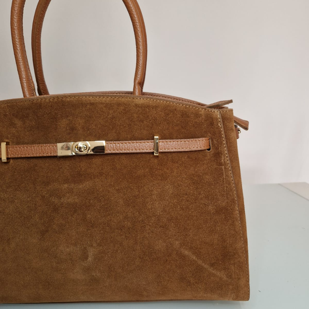 Borsa SONIA Vera Pelle Camoscia - Cuoio - SP Style Boutique
