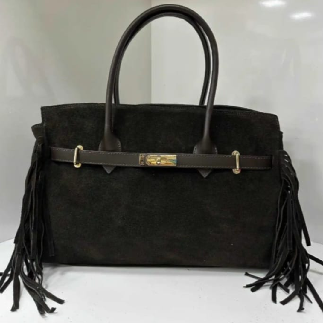 Borsa a mano "Celine" in Camoscia e Vera Pelle - Made in Italy