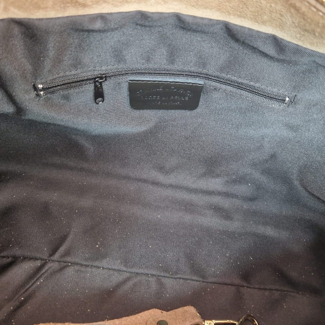 Borsa a mano "Celine" in Camoscia e Vera Pelle - Made in Italy