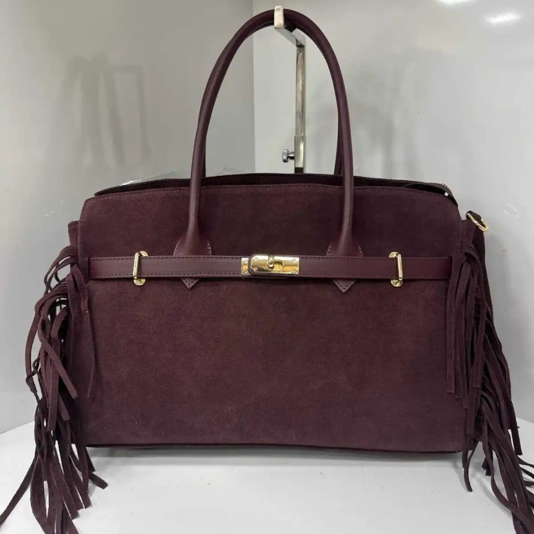 Borsa a mano "Celine" in Camoscia e Vera Pelle - Made in Italy