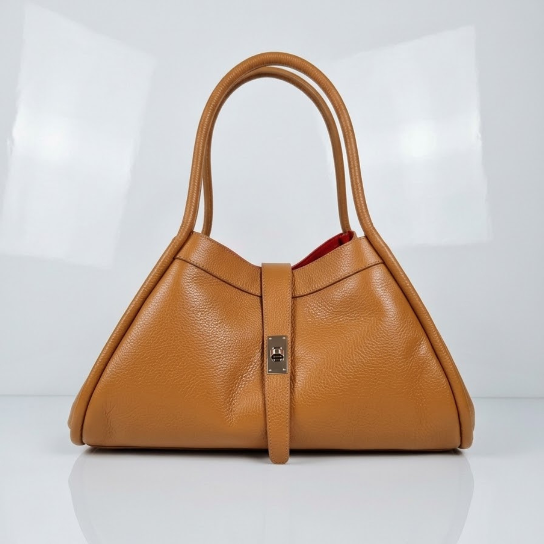 Borsa a mano e spalla "Naomi" Vera Pelle - Made in Italy - Cuoio - SP Style Boutique