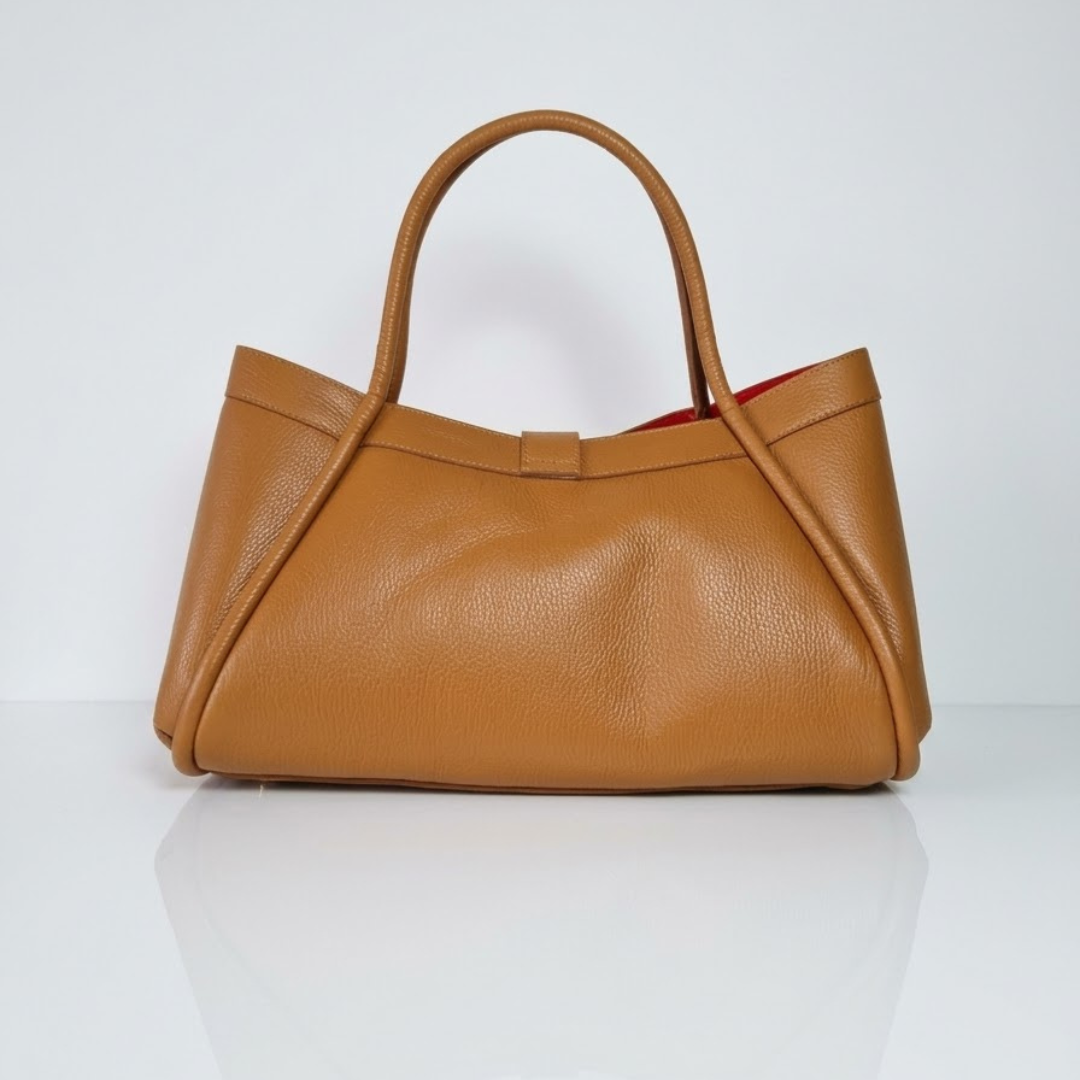 Borsa a mano e spalla "Naomi" Vera Pelle - Made in Italy - Cuoio - SP Style Boutique