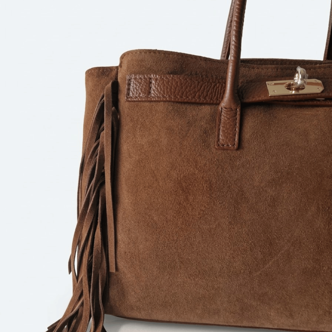 VALE — Borsa in Camoscio e Pelle Togo, Made in Italy - Cuoio