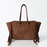 VALE — Borsa in Camoscio e Pelle Togo, Made in Italy - Cuoio