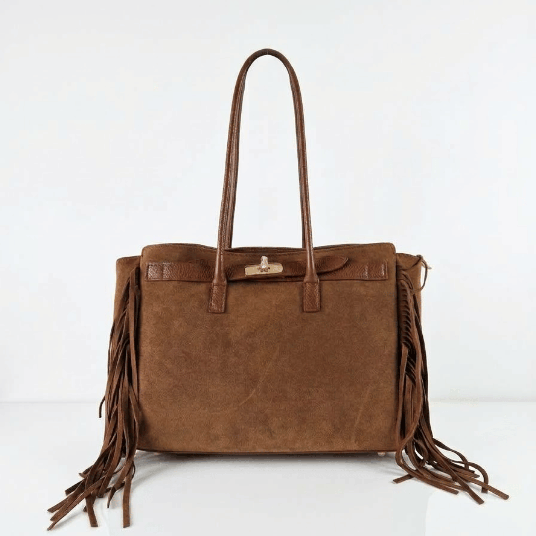 VALE — Borsa in Camoscio e Pelle Togo, Made in Italy - Cuoio