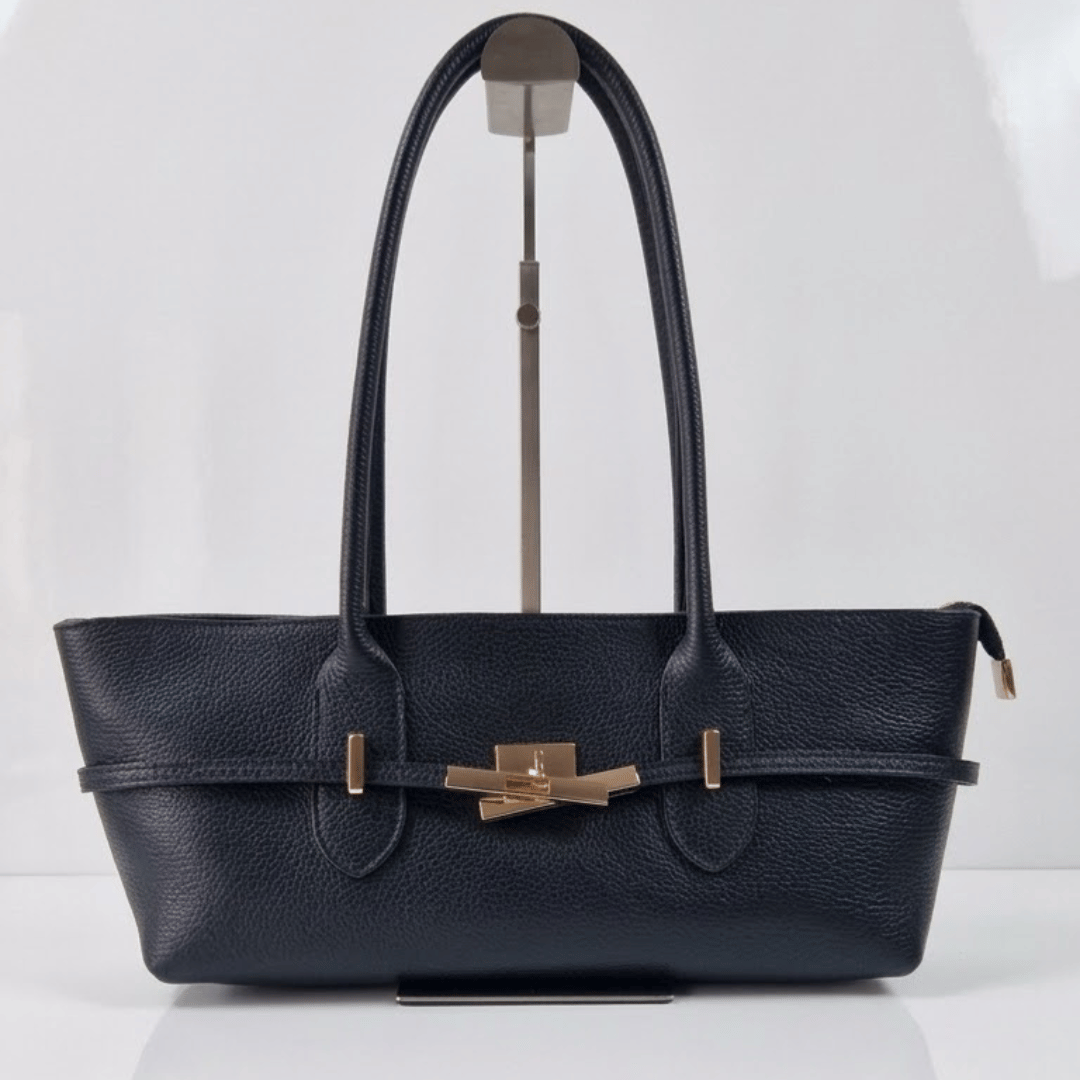 KESSIE — Borsa in Vera Pelle, Made in Italy - Nera