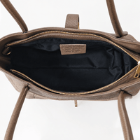 NAOMI — Borsa Media in Pelle e Camoscio Stampato, Made in Italy - Testa di Moro