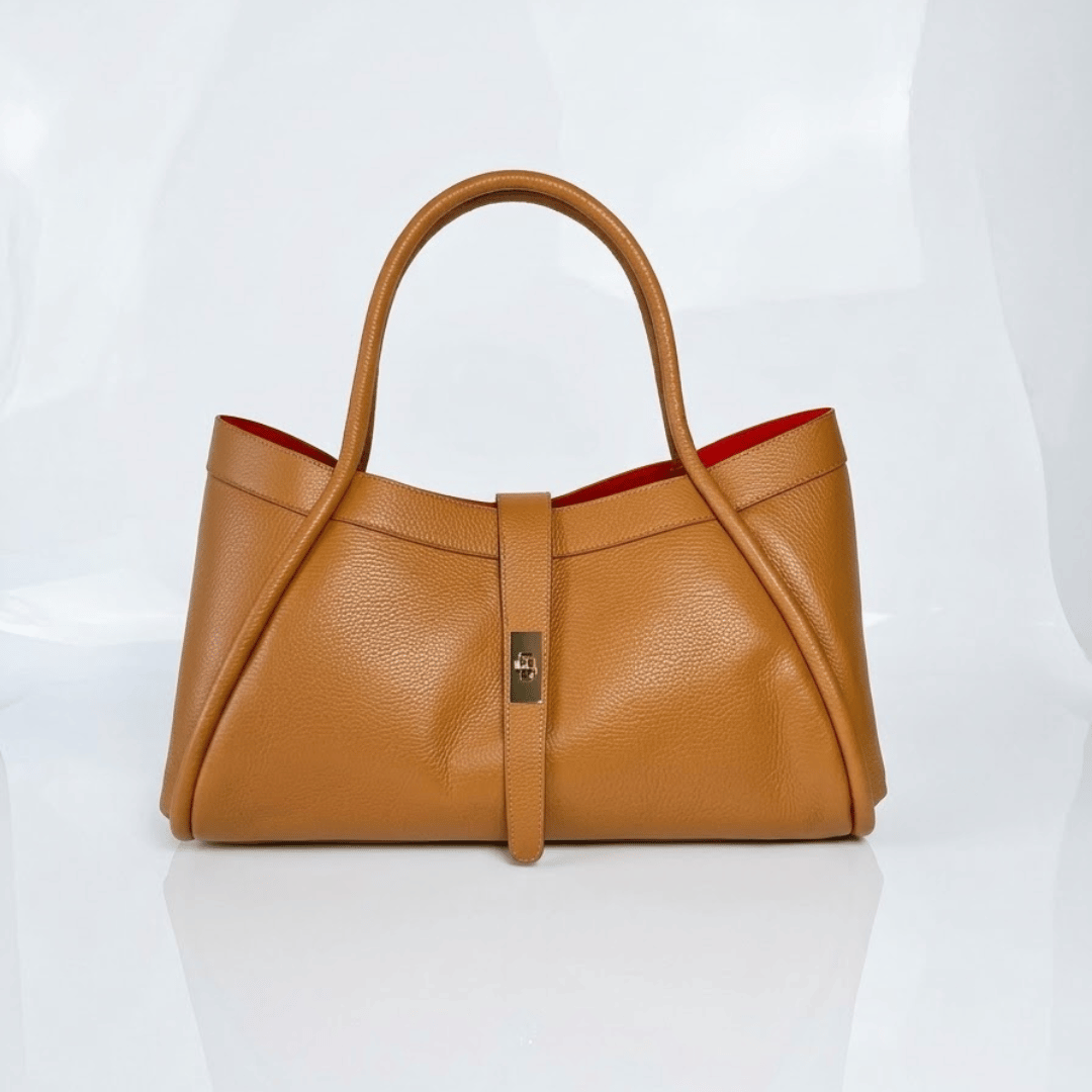 Borsa a mano e spalla "Naomi" Vera Pelle - Made in Italy - Cuoio - SP Style Boutique