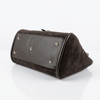 NAOMI — Borsa Media in Pelle e Camoscio Stampato, Made in Italy - Testa di Moro