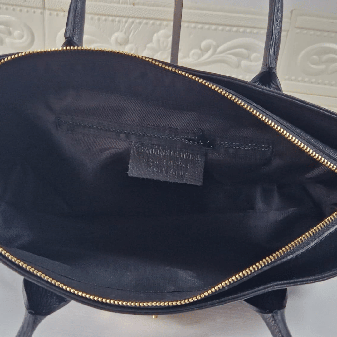 KESSIE — Borsa in Vera Pelle, Made in Italy - Nera