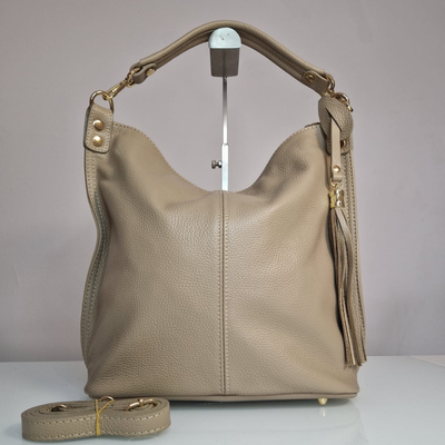 Samanta Genuine Black Leather Shoulder Bag - SP Style Boutique