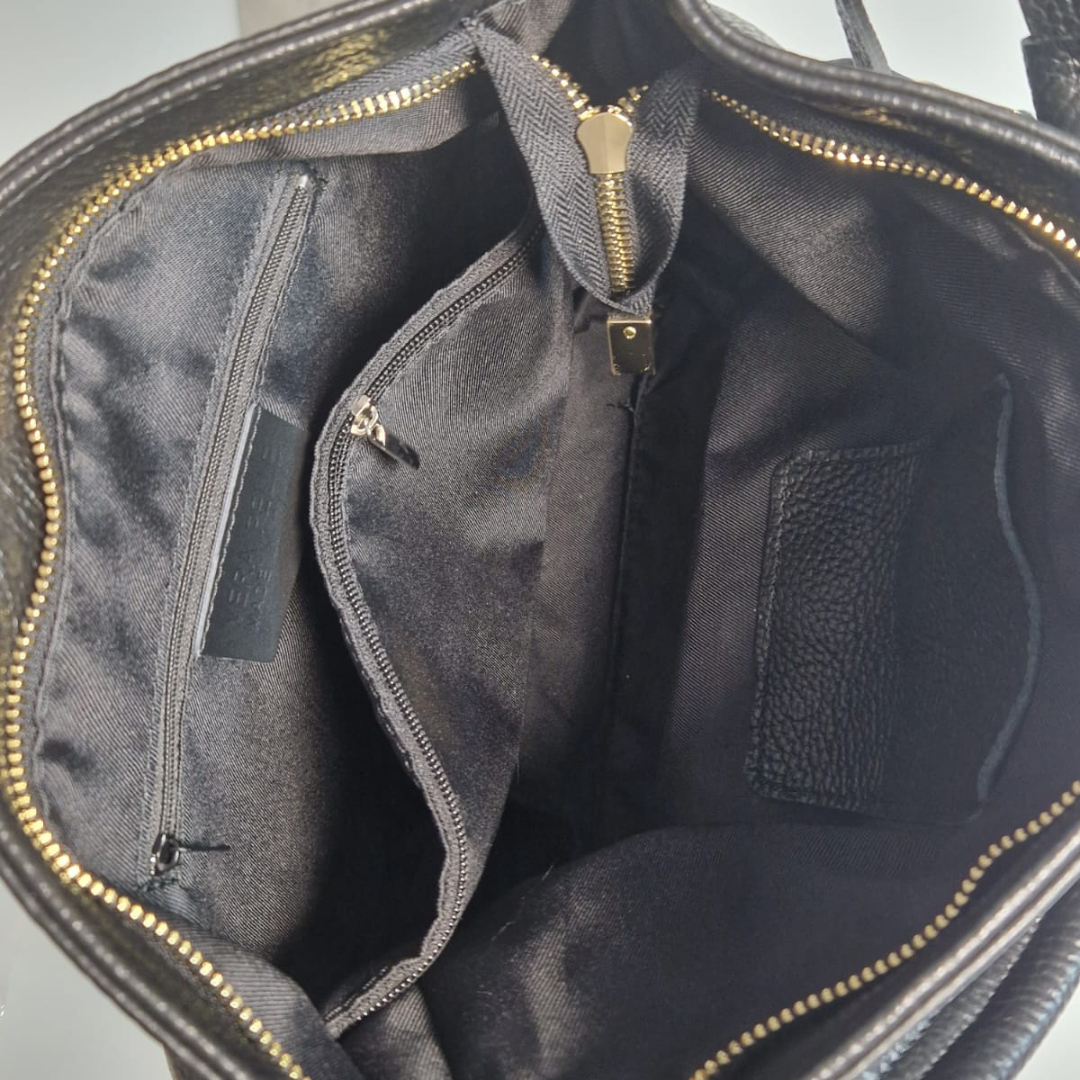 Borsa a Spalla Samanta in Vera Pelle Nera - SP Style Boutique