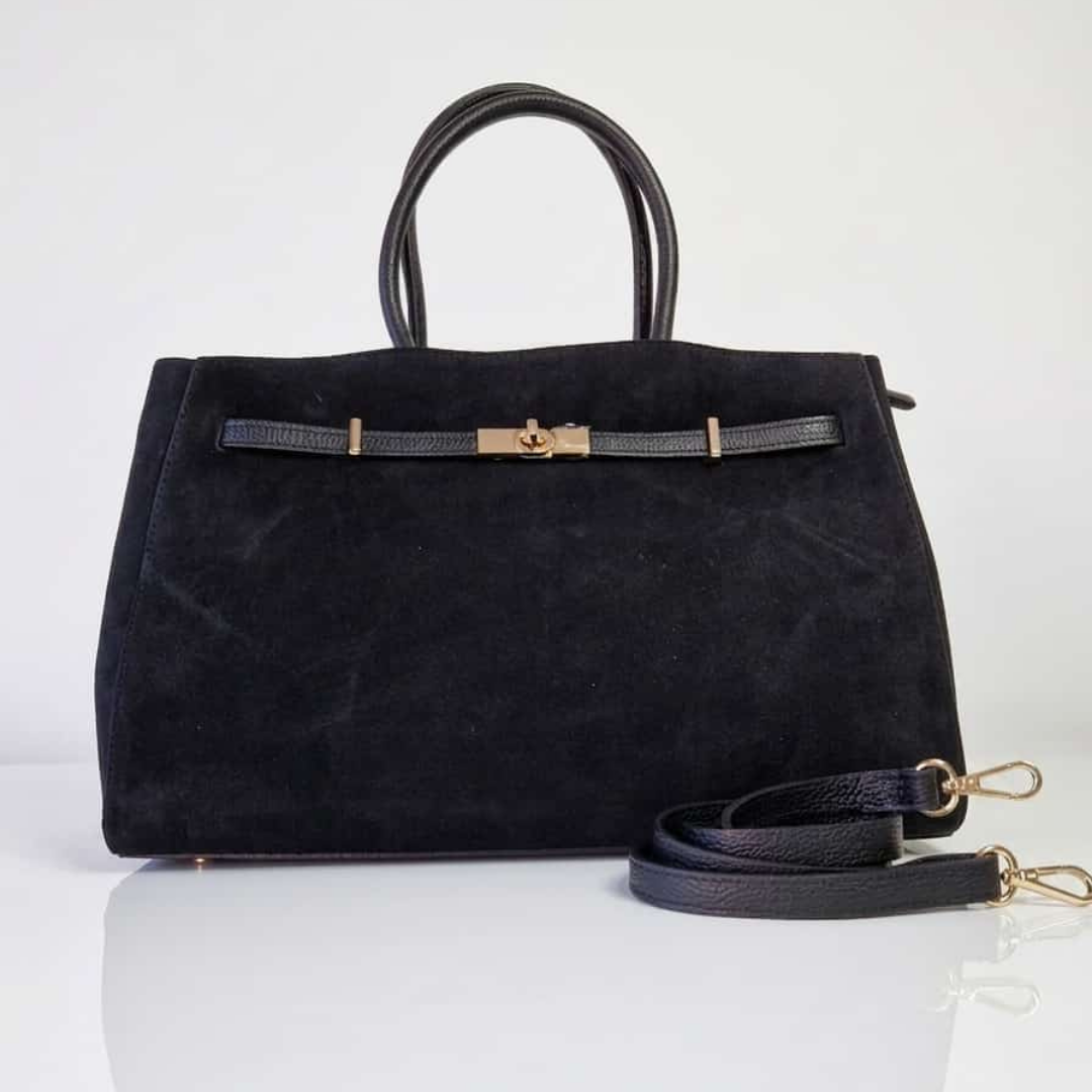 SONIA Tote-Bag aus echtem Wildleder - Blau