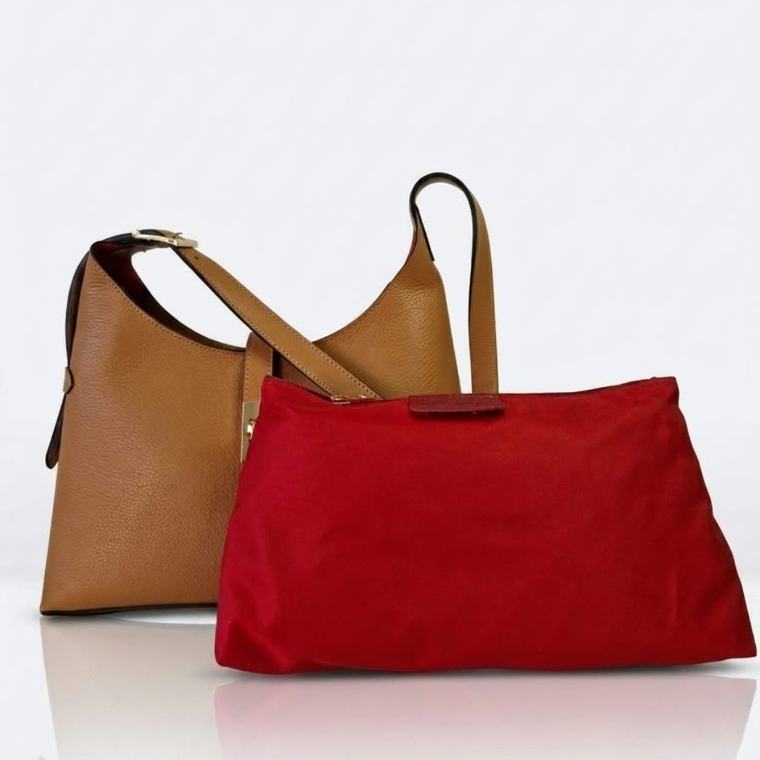 Borsa Spalla EVELIN Vera Pelle - Cuoio