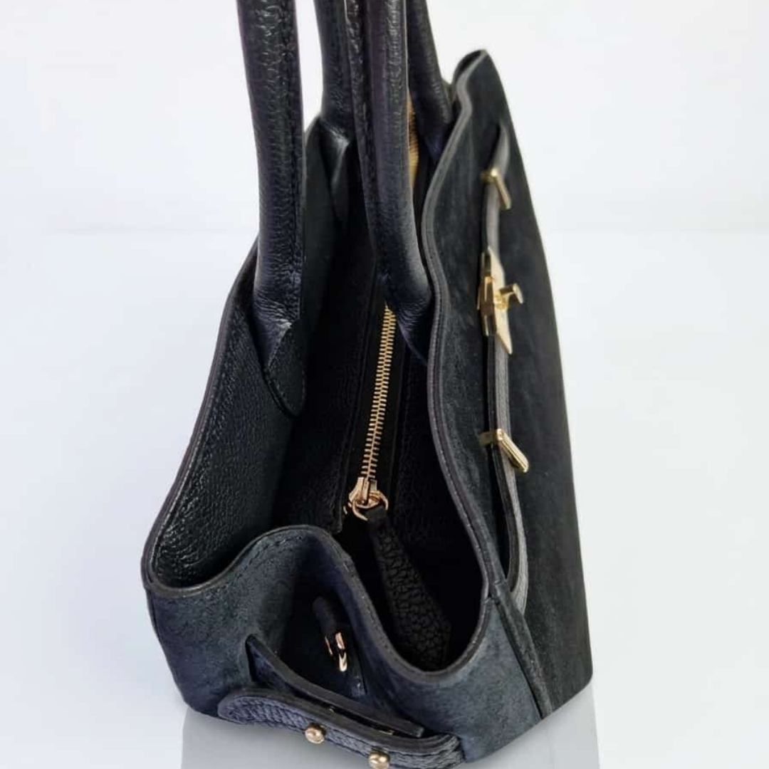 SONIA Tote-Bag aus echtem Wildleder - Blau