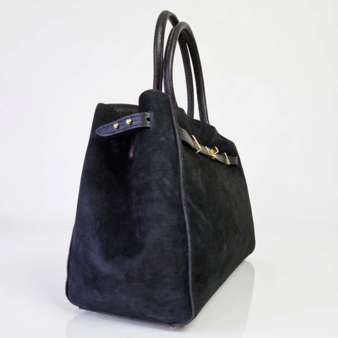 SONIA Tote-Bag aus echtem Wildleder - Blau