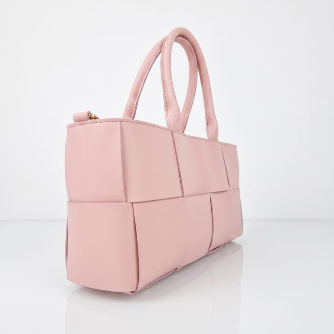 Borsa a Mano "Rosy" in Vera Pelle Liscia - Rosa