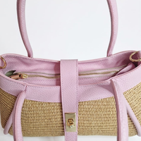 Borsa a Mano MINI NAOMI con Rafia - Rosa - SP Style Boutique
