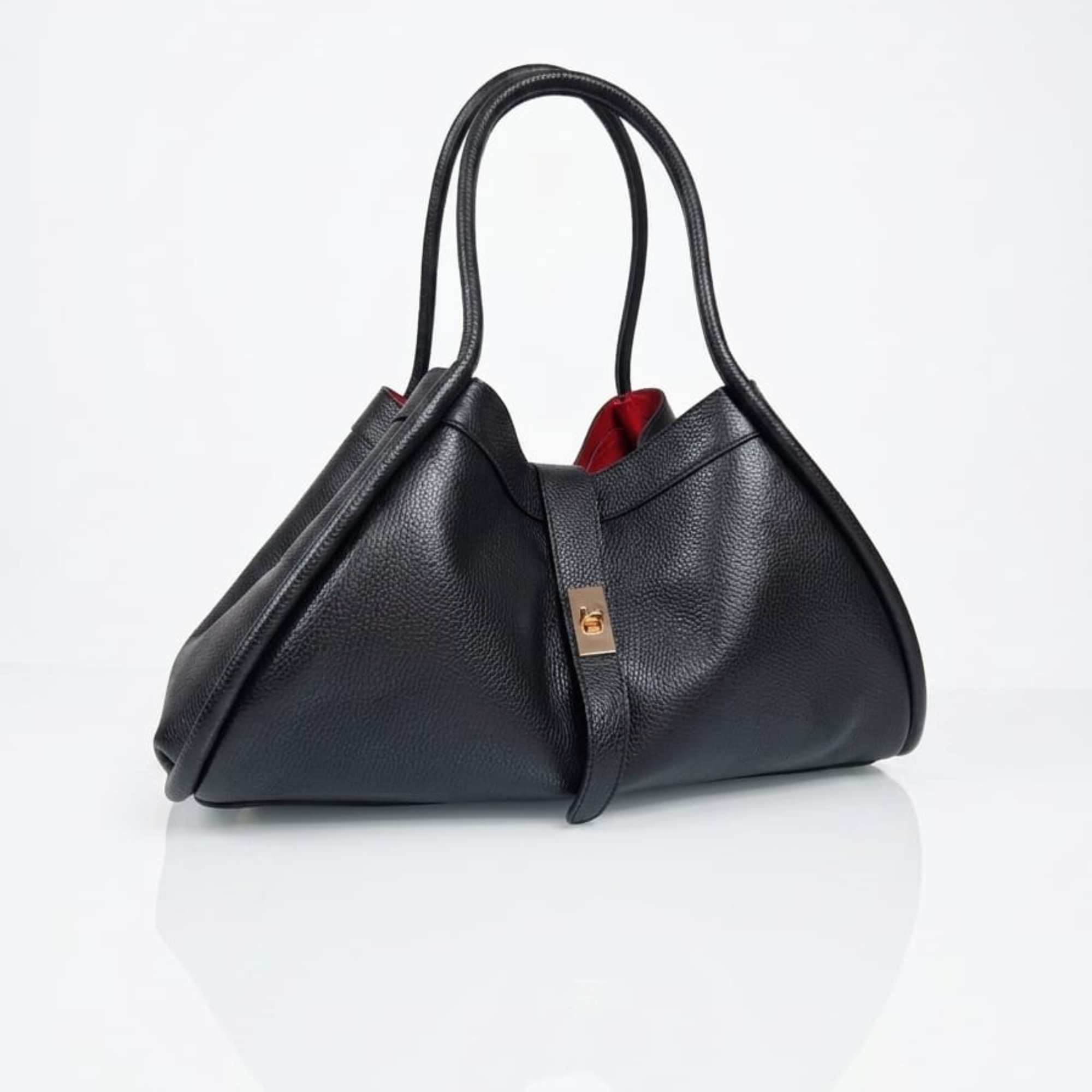 Borsa a mano e spalla NAOMI Vera Pelle - Nera