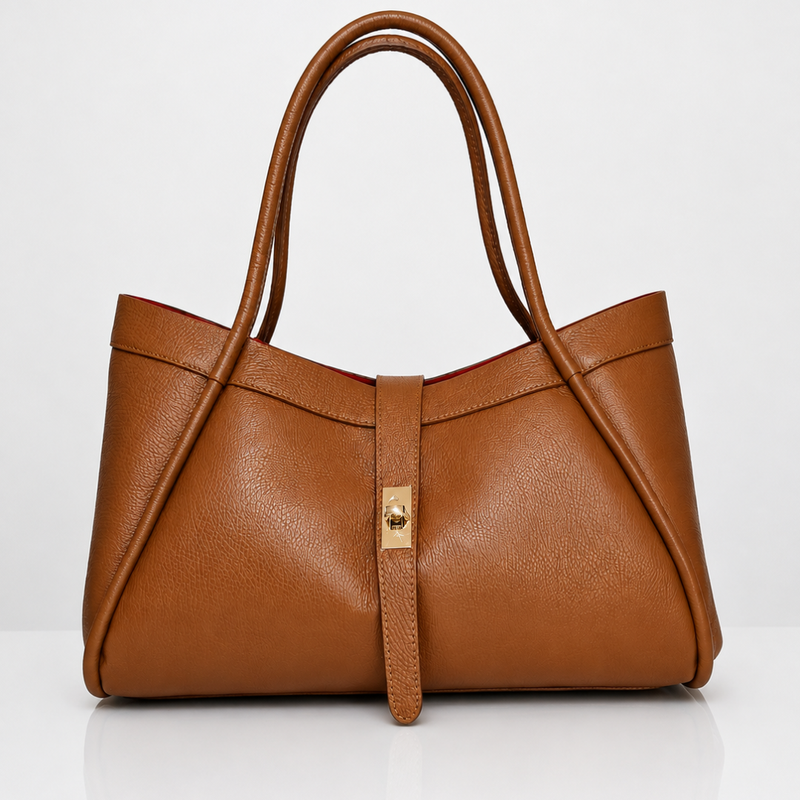 Borsa a mano e spalla "Naomi" Vera Pelle - Made in Italy - Cuoio - SP Style Boutique