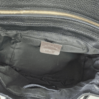 Borsa PARIS a mano in vera pelle martellata nera con chiusura a lucchetto, Made in Italy