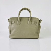 Borsa Paris da donna in vera pelle italiana Made in Italy, colore verde oliva
